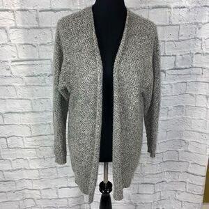 Express women small open front knit cardigan gray